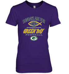 Sundays Are For Jesus and Green Bay Funny Christian Football 1 Women's Premium T-Shirt Women's Premium T-Shirt - belovedtshirt