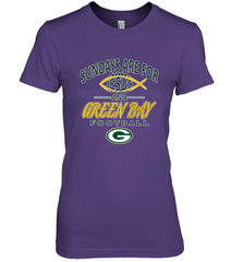 Sundays Are For Jesus and Green Bay Funny Christian Football 1 Women's Premium T-Shirt Women's Premium T-Shirt - belovedtshirt