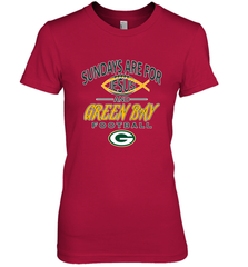 Sundays Are For Jesus and Green Bay Funny Christian Football 1 Women's Premium T-Shirt Women's Premium T-Shirt - belovedtshirt