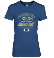 Sundays Are For Jesus and Green Bay Funny Christian Football 1 Women's Premium T-Shirt Women's Premium T-Shirt - belovedtshirt