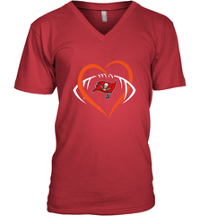 NFL Tampa Bay Buccaneers Heart Love Football Men's V-Neck Men's V-Neck - belovedtshirt