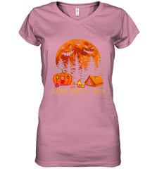 Happy Camp O Ween Funny Camping Halloween Costume Camper RV Women's V-Neck T-Shirt Women's V-Neck T-Shirt - belovedtshirt