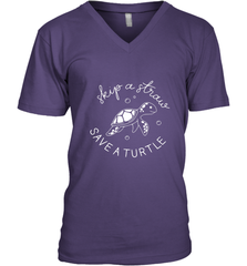 Skip A Straw Save A Turtle Shirt Save The Turtles Men's V-Neck Men's V-Neck - belovedtshirt