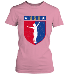 Distressed USA Red, White and Blue Soccer US Shield Flag Women's T-Shirt Women's T-Shirt - belovedtshirt