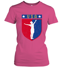 Distressed USA Red, White and Blue Soccer US Shield Flag Women's T-Shirt Women's T-Shirt - belovedtshirt