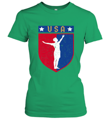 Distressed USA Red, White and Blue Soccer US Shield Flag Women's T-Shirt Women's T-Shirt - belovedtshirt