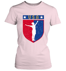 Distressed USA Red, White and Blue Soccer US Shield Flag Women's T-Shirt Women's T-Shirt - belovedtshirt
