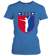 Distressed USA Red, White and Blue Soccer US Shield Flag Women's T-Shirt Women's T-Shirt - belovedtshirt