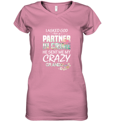 Crazy Grandma Women's V-Neck T-Shirt Women's V-Neck T-Shirt - belovedtshirt