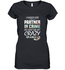 Crazy Grandma Women's V-Neck T-Shirt Women's V-Neck T-Shirt - belovedtshirt