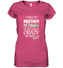 Crazy Grandma Women's V-Neck T-Shirt Women's V-Neck T-Shirt - belovedtshirt
