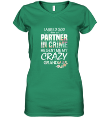 Crazy Grandma Women's V-Neck T-Shirt Women's V-Neck T-Shirt - belovedtshirt