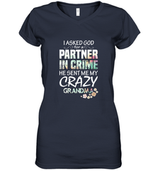 Crazy Grandma Women's V-Neck T-Shirt Women's V-Neck T-Shirt - belovedtshirt