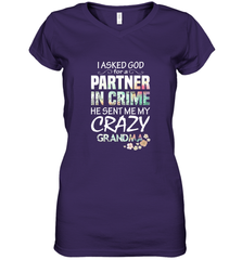 Crazy Grandma Women's V-Neck T-Shirt Women's V-Neck T-Shirt - belovedtshirt