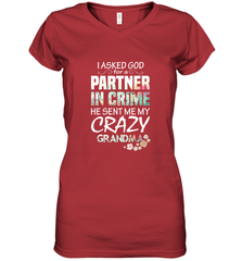 Crazy Grandma Women's V-Neck T-Shirt Women's V-Neck T-Shirt - belovedtshirt