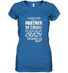 Crazy Grandma Women's V-Neck T-Shirt Women's V-Neck T-Shirt - belovedtshirt