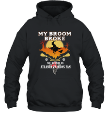 Broom Broke So I Became An Atlanta Falcons Fan  NFL Halloween Costume Hooded Sweatshirt Hooded Sweatshirt - belovedtshirt