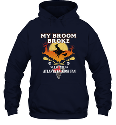 Broom Broke So I Became An Atlanta Falcons Fan  NFL Halloween Costume Hooded Sweatshirt