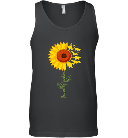 You're My Sunshine Sunflower Dinosaur T Rex Men's Tank Top Men's Tank Top / Black / XS Men's Tank Top - belovedtshirt