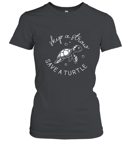 Skip A Straw Save A Turtle Shirt Save The Turtles Women's T-Shirt Women's T-Shirt / Black / S Women's T-Shirt - belovedtshirt