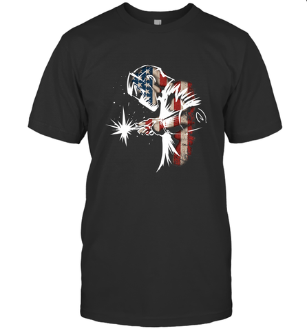 Welder American Flag USA Patriotic Welder Gift Men's T-Shirt Men's T-Shirt / Black / S Men's T-Shirt - belovedtshirt