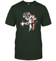 Welder American Flag USA Patriotic Welder Gift Men's T-Shirt Men's T-Shirt - belovedtshirt
