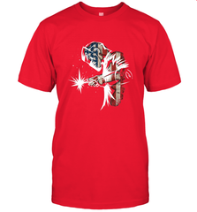 Welder American Flag USA Patriotic Welder Gift Men's T-Shirt Men's T-Shirt - belovedtshirt
