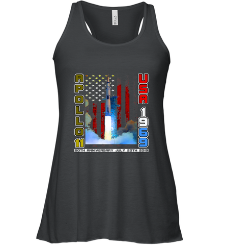 Apollo 11 50th Anniversary Moon Landing 1969 2019 Science Women's Racerback Tank Women's Racerback Tank / Black / XS Women's Racerback Tank - belovedtshirt