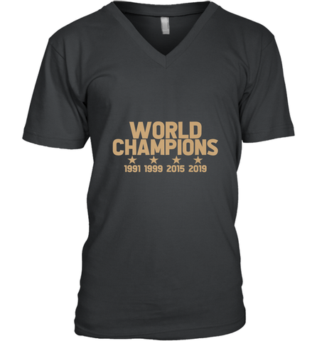 Us women's soccer team win world champions 4 four title 2019 Men's V-Neck Men's V-Neck / Black / S Men's V-Neck - belovedtshirt