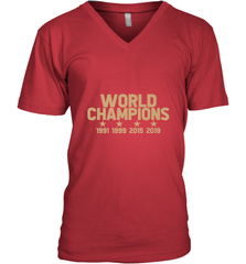 Us women's soccer team win world champions 4 four title 2019 Men's V-Neck Men's V-Neck - belovedtshirt