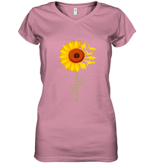 You're My Sunshine Sunflower Dinosaur T Rex Women's V-Neck T-Shirt Women's V-Neck T-Shirt - belovedtshirt