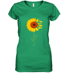 You're My Sunshine Sunflower Dinosaur T Rex Women's V-Neck T-Shirt Women's V-Neck T-Shirt - belovedtshirt