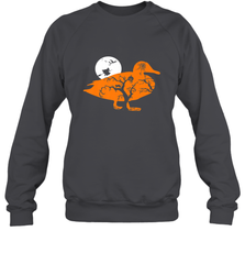Funny Gift Witch Bat Web Moon Pumpkin Tree in Halloween Duck Crewneck Sweatshirt Crewneck Sweatshirt - belovedtshirt