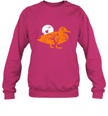 Funny Gift Witch Bat Web Moon Pumpkin Tree in Halloween Duck Crewneck Sweatshirt Crewneck Sweatshirt - belovedtshirt