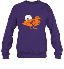 Funny Gift Witch Bat Web Moon Pumpkin Tree in Halloween Duck Crewneck Sweatshirt Crewneck Sweatshirt - belovedtshirt