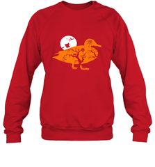 Funny Gift Witch Bat Web Moon Pumpkin Tree in Halloween Duck Crewneck Sweatshirt Crewneck Sweatshirt - belovedtshirt