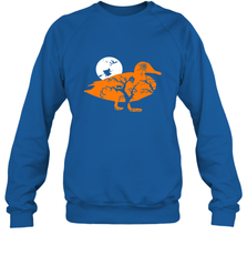 Funny Gift Witch Bat Web Moon Pumpkin Tree in Halloween Duck Crewneck Sweatshirt Crewneck Sweatshirt - belovedtshirt