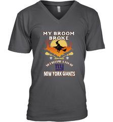Broom Broke So I Became A Fan of New York Giants  NFL Halloween Costume Men's V-Neck Men's V-Neck - belovedtshirt
