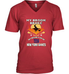 Broom Broke So I Became A Fan of New York Giants  NFL Halloween Costume Men's V-Neck Men's V-Neck - belovedtshirt