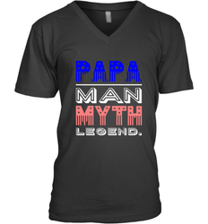 Papa Man Myth Legend Father's Day Dad Veteran Men's V-Neck