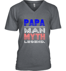 Papa Man Myth Legend Father's Day Dad Veteran Men's V-Neck Men's V-Neck - belovedtshirt