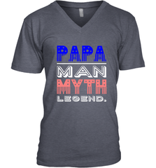 Papa Man Myth Legend Father's Day Dad Veteran Men's V-Neck Men's V-Neck - belovedtshirt