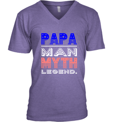 Papa Man Myth Legend Father's Day Dad Veteran Men's V-Neck Men's V-Neck - belovedtshirt
