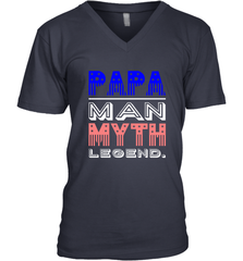 Papa Man Myth Legend Father's Day Dad Veteran Men's V-Neck Men's V-Neck - belovedtshirt