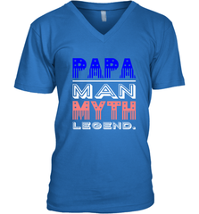 Papa Man Myth Legend Father's Day Dad Veteran Men's V-Neck Men's V-Neck - belovedtshirt