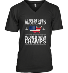 Back To Back Undefeated World War Champs Gift Men's V-Neck Men's V-Neck - belovedtshirt