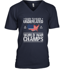 Back To Back Undefeated World War Champs Gift Men's V-Neck Men's V-Neck - belovedtshirt