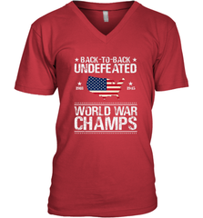 Back To Back Undefeated World War Champs Gift Men's V-Neck Men's V-Neck - belovedtshirt