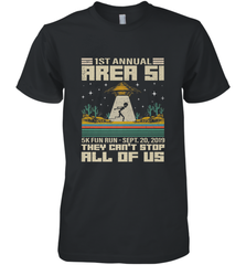Storm Area 51 5K Fun Run They Can't Stop Us All Vintage UFO Men's Premium T-Shirt Men's Premium T-Shirt - belovedtshirt