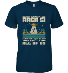 Storm Area 51 5K Fun Run They Can't Stop Us All Vintage UFO Men's Premium T-Shirt Men's Premium T-Shirt - belovedtshirt